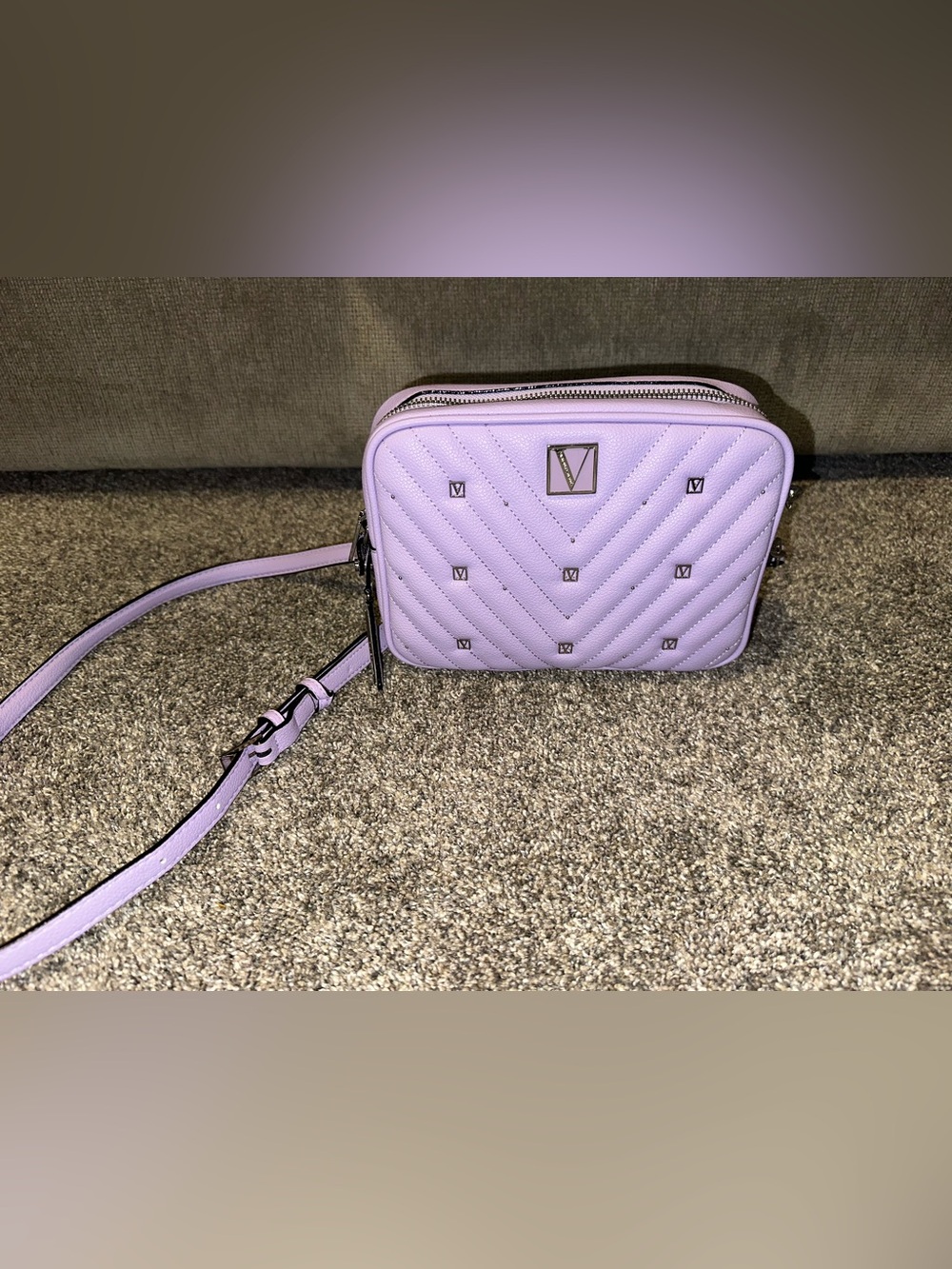 Victoria Secret Quilted Crossbody Bag in Lavender